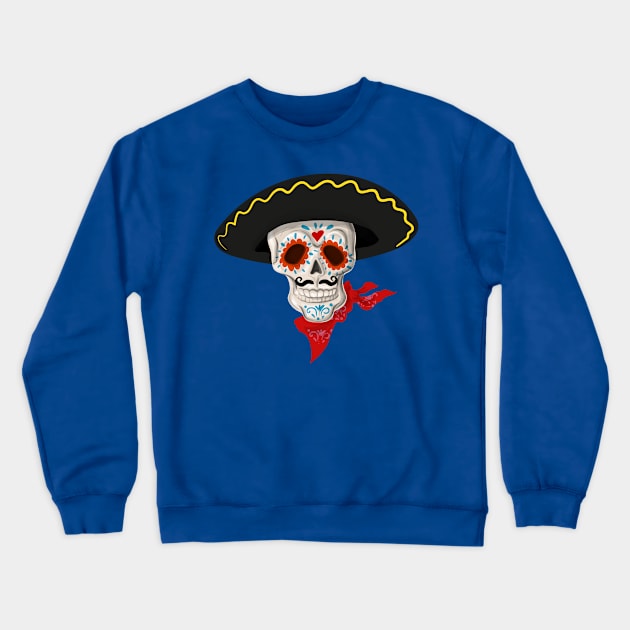 Sugar Skull Sombero Crewneck Sweatshirt by DANPUBLIC